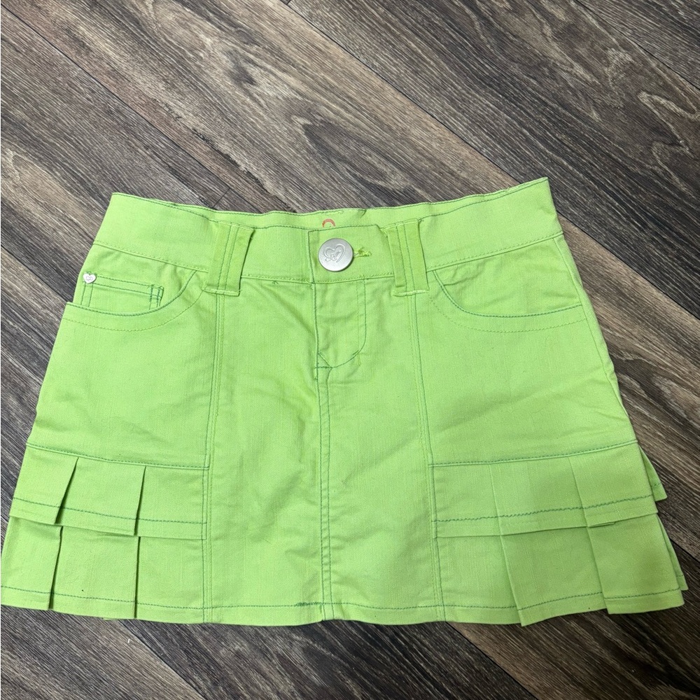 Green Pleated Women's Skirt